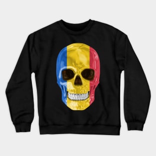 Chad Flag Skull - Gift for Chadian With Roots From Chad Crewneck Sweatshirt